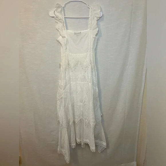 Anthropologie RINA DHAKA womans Celeste beaded & lace boho Midi dress - Picture 14 of 16